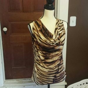 Animalistic Calvin Klein sleeveless blouse small